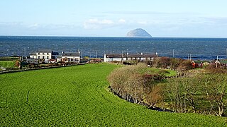 Lendalfoot coast, with Ailsa Craig in the distance