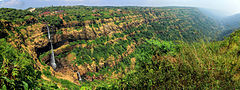 Panoramic view of Lingamala waterfalls