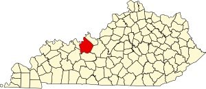 Map of Kentucky highlighting Breckinridge County