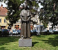 Statue outside of "St. Michael" Church in Cluj-Napoca