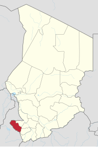 Map of Chad showing Mayo-Kebbi Ouest.