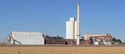 Western Sugar storage facility and closed sugar factory in Mitchell, February 2012