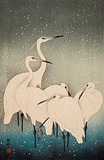 Ohara Shoson (Koson), Egrets in Snow, Ohara Koson, 1927