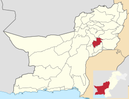Karte von Pakistan, Position von Distrikt Lehri hervorgehoben
