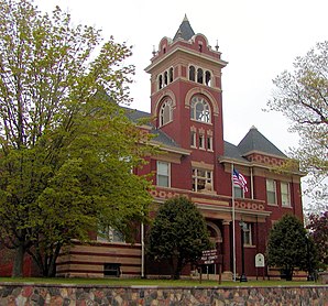 Ehemaliges Polk County Courthouse und jetziges Polk County Museum, seit 1982 im NRHP gelistet[1]