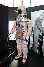 Replica of the stratonautical space suit.