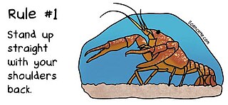 Illustration of a lobster making a dominance display, which is rewarded neurochemically with the release of serotonin.