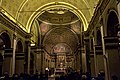 The interior of Santa Maria presso San Satiro, Milan viewed from the nave