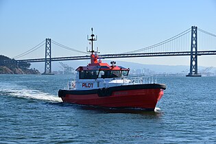 Pilot boat Golden Gate in San Francisco Bay soon after launch