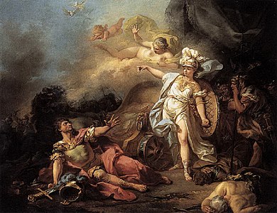 Minerva Fighting Mars (1771) by Jacques-Louis David
