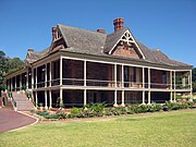 Urrbrae House in Adelaide, showing the wide veranda.