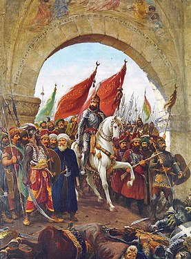 Einzug des Sultans in die eroberte Stadt, Gemälde von Fausto Zonaro, o. J.