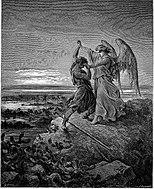 Jacob wrestling with the angel, 1855