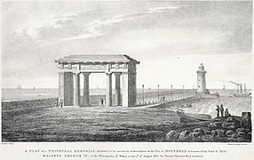 A plan of the triumphal arch, pier and lighthouse
