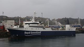 Royal Greenland fishing vessel at Sisimiut port.