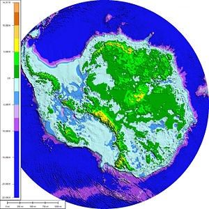 topography of bedrock underlying the Antarctic ice sheet