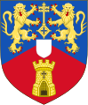The Arms (Escutcheon variant) of the first baronet's Wife and the second baronet's Mother, Margaret Thatcher, Baroness Thatcher, [15]