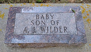 Baby Boy Wilder gravesite, De Smet Cemetery, South Dakota