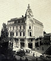 Anker Building on Calea Victoriei, c.1900, by Leonida Negrescu,[43] demolished in April 1939 by Carol II to make space for the Revolution Square