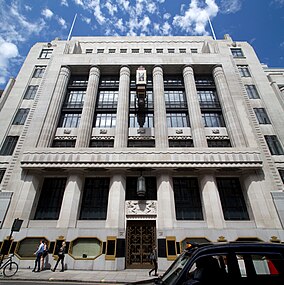 Daily Telegraph Building, London, by Charles Ernest Elcock, after consulting with Thomas S. Tait, 1928[112]