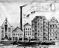 De Hooiberg brewery on Nieuwezijds Achterburgwal in 1864