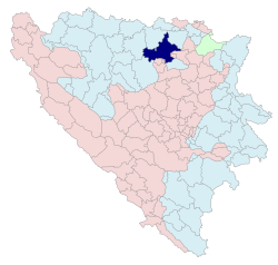 Location of Doboj within Republika Srpska