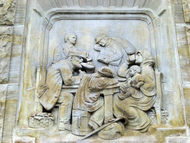 Relief of the waiting room and the station restaurant of the third class.