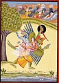 Garuda carries Vishnu and Lakshmi