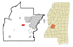Location of Raymond, Mississippi