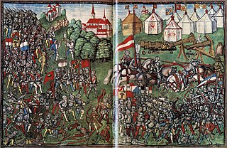 The scene of a battle, scratched over two pages