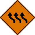 W1-4 Triple lane shift (right to left)