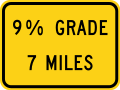 W7-3bP X% grade XX miles ahead (plaque)