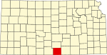 State map highlighting Harper County