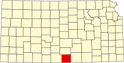 Karte von Harper County innerhalb von Kansas