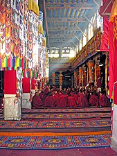 Monks in the great assembly hall, 2006