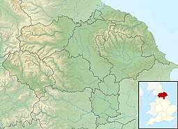 Relief map of North Yorkshire showing location of reservoir