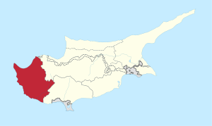 Location of the district in Cyprus