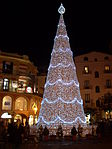 Christmas tree in Salerno old town, Italy.