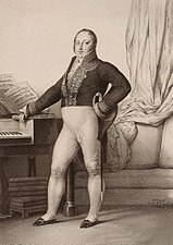Lithograph of Gioachino Rossini in 1829