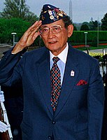 Philippine President Fidel V. Ramos wearing a side cap during his visit to the Pentagon in 1998