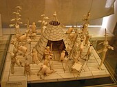 Kholmogory bone carving: A walrus ivory model of the Nenets encampment