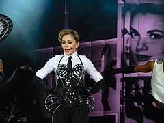 Madonna at the MDNA Tour, her sixth annual highest-grossing tour