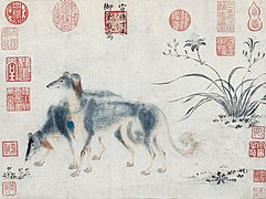 Two Saluki Hounds (猎犬圖; 1427), Harvard Art Museum, United States