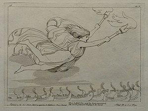Iris sent by Jove in the Iliad (engraving by Tommaso Piroli after John Flaxman)