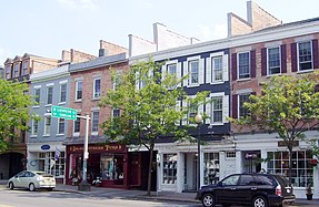 Shops on East Genesee Street, part of the Skaneateles Historic District (2012)