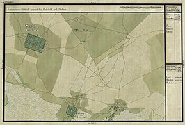 Josephinische Landesaufnahme mit den Orten Klari (Radojevo), Hatzfeld (Jimbolia), und Ketsche (Checea), 1769–1772