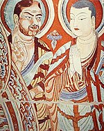 Fresko aus den zentralasiatischen Bezeklik-Höhlen, 9. Jahrhundert
