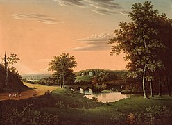 Landscape painting of the estate, attributed to Charles B. Lawrence, 1817–1820