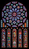 North transept windows; circa 1230–1235; stained glass; diameter (rose window): 10.2 m; Chartres Cathedral