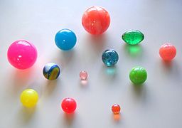 Various colorful bouncy balls